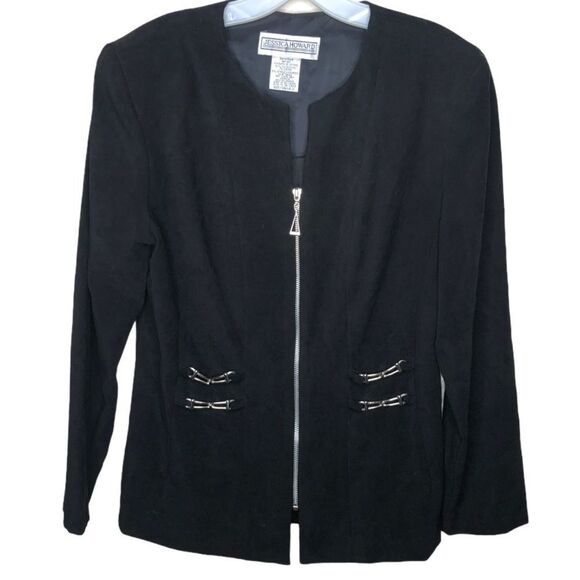 Vintage Jessica Howard Zip‎ Jacket Black - Picture 1 of 8